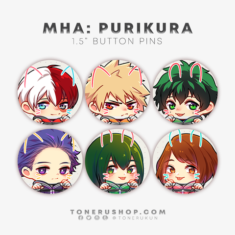 MHA: Purikura ♦ Button Pins
